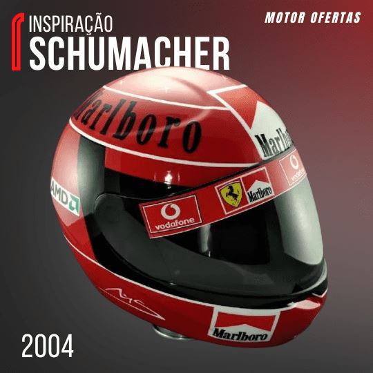 Capacetes do Schumacher em Tamanho Real Capacetes do Schumacher em Tamanho Real Motor Ofertas Schumacher 2004 56 