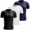 Combo 3 - Camiseta Dry Fit Adulto Plus Size Unissex - Básica