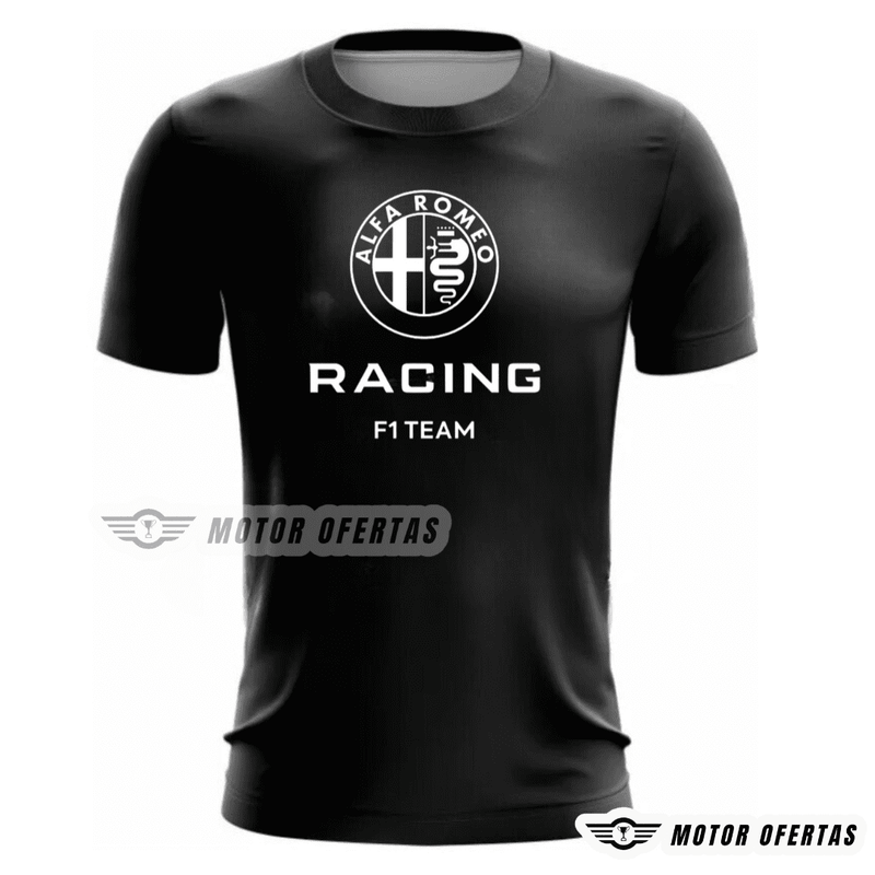 Pague 2 e Leve 3: Camisetas Pretas da F1 de Algodão