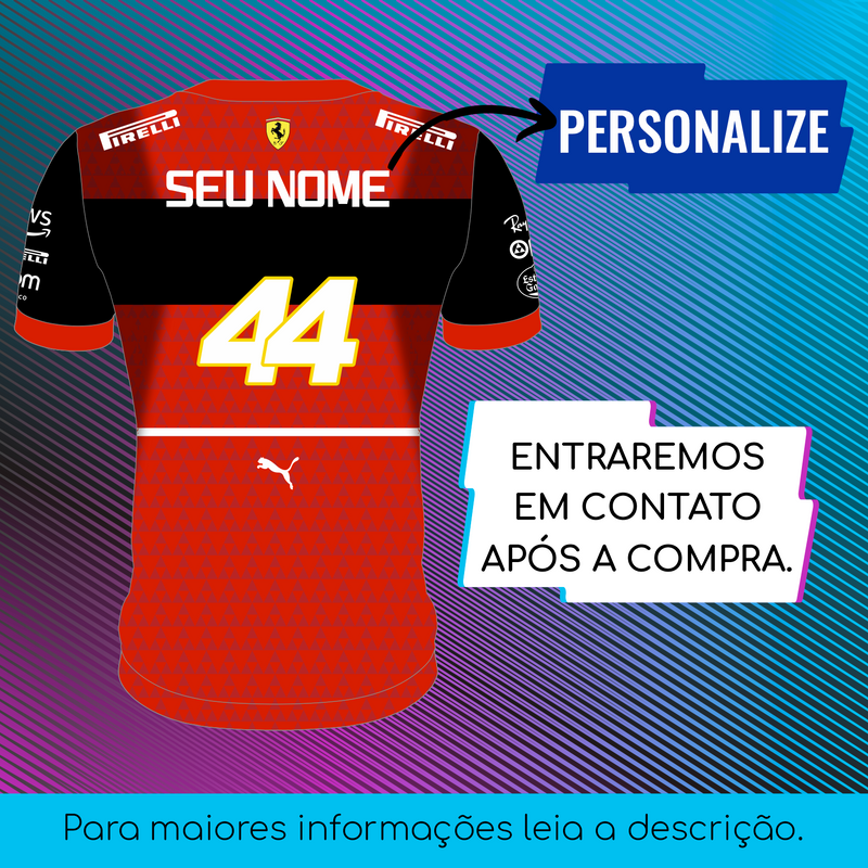 Camiseta Dry Fit Unissex - Ferrari Hamilton - Ref. MV1.11