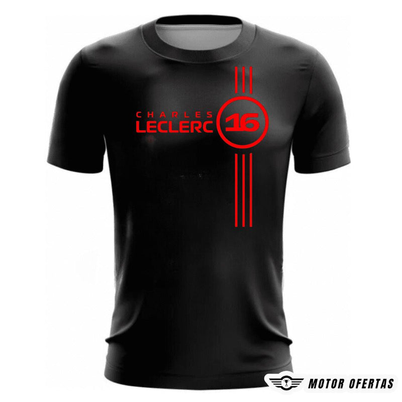 Camisetas do Leclerc da Ferrari de Algodão Camisetas do Leclerc da Ferrari de Algodão Motor Ofertas Preto e Vermelho P 