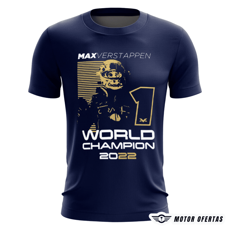 Camiseta Max Verstappen Bi-Campeão da F1 em 2022