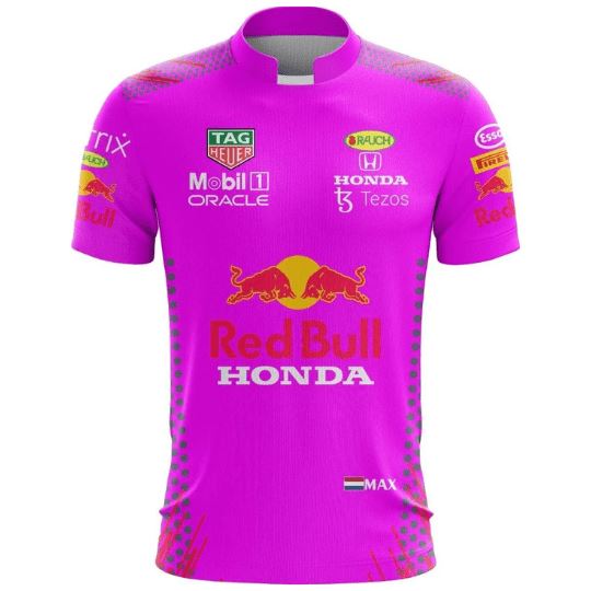 Camiseta Rosa de Max Campeão F1 Camiseta Rosa de Max Campeão F1 Motor Ofertas P 