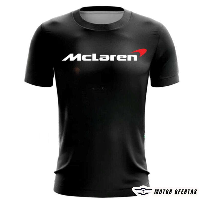 Camisetas da McLaren de Algodão Camisetas da McLaren de Algodão Motor Ofertas Preto P 