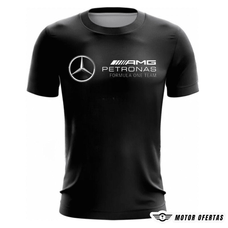 Camisetas da Mercedes de Algodão Camisetas da Mercedes de Algodão Motor Ofertas Preto e Branco P 