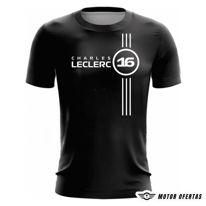 Camisetas do Leclerc da Ferrari de Algodão Camisetas do Leclerc da Ferrari de Algodão Motor Ofertas Preto e Branco P 